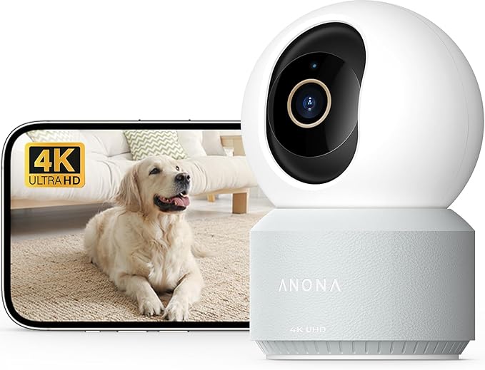 Anona Pano 4K UHD Indoor Camera, Pet/Dog/Baby Security Camera by Anona