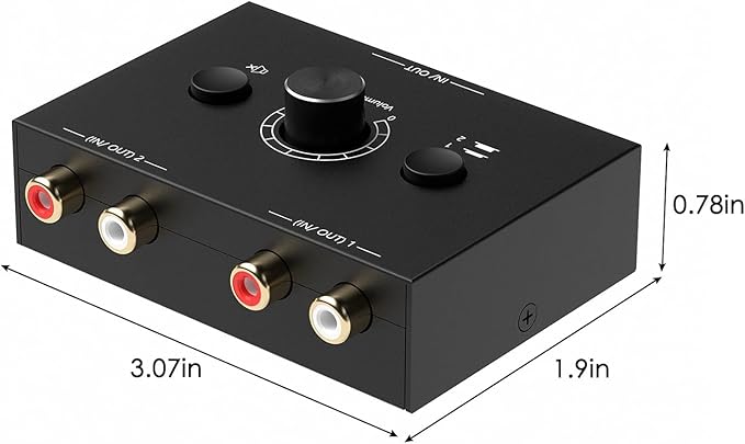 Y.D.F 2-Way Bi-Directional RCA Switch, HiFi AV L/R Sound Channel 1 in 2 Out or - Image 4