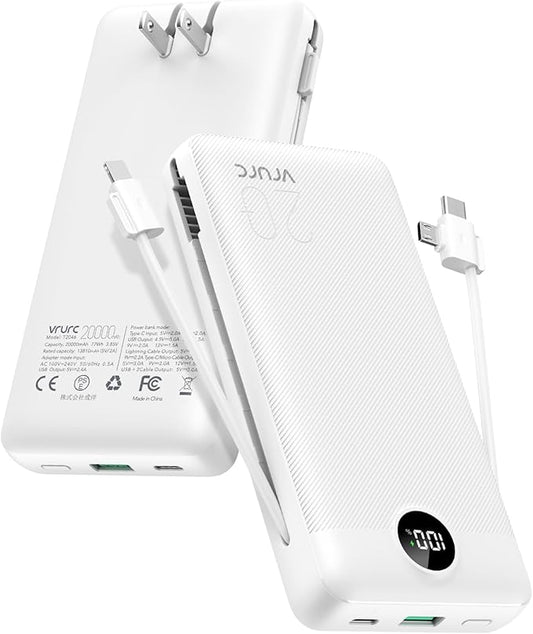 VRURC Power Bank 20000mAh, Fast Charging Portable Charger USB C, 4 Output 2 by Home