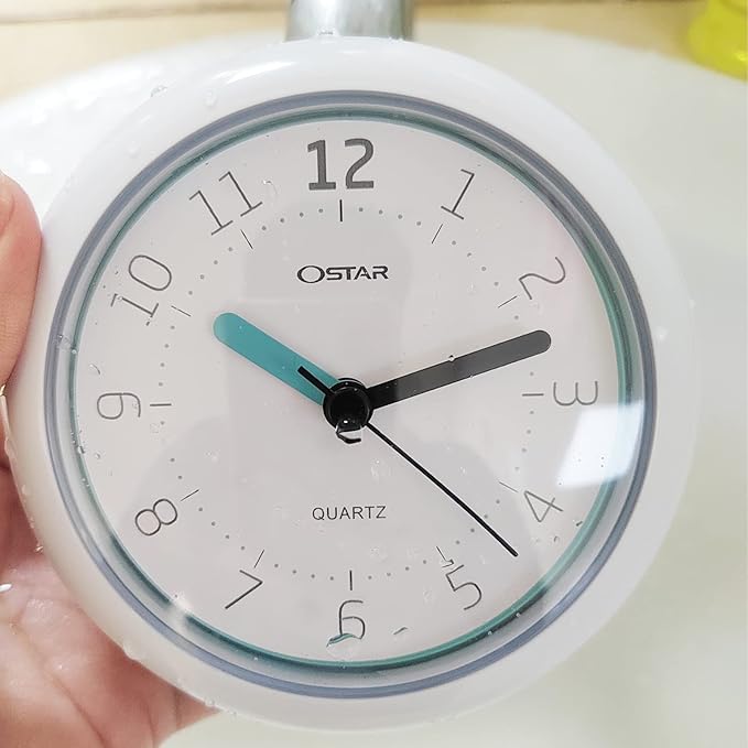 OSTAR Waterproof Bathroom Shower Clock, Analog Quartz Clock Hanging Stand Dual - Image 5