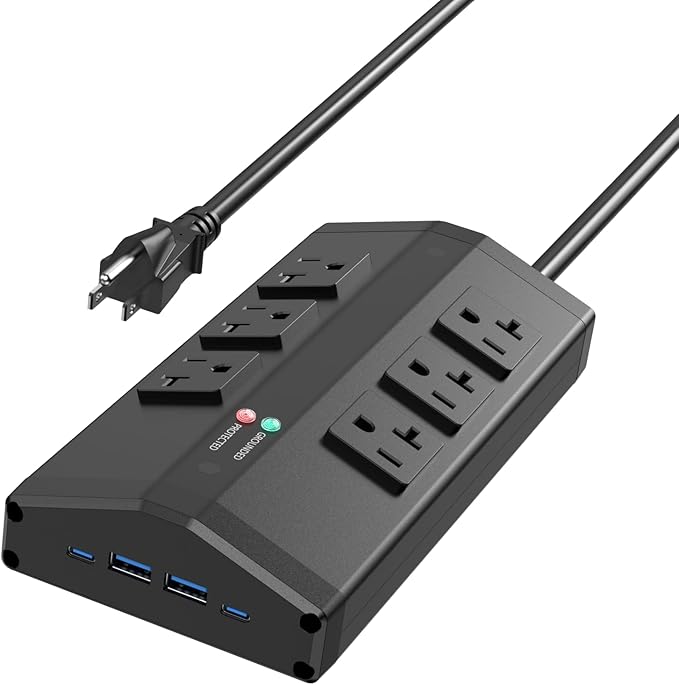 JUNNUJ Heavy Duty Surge Protector Power Strip by JUNNUJHome