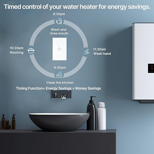 MOES Smart Water Heater Switch, 20A Water Heater Touch Switch Suitable - Image 2