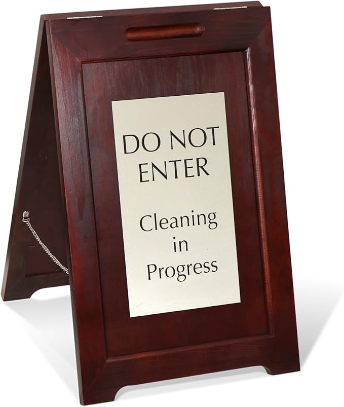 SmartSign Premium 'Do Not Enter Cleaning in Progress' Wooden A-Frame Standing by SmartSign