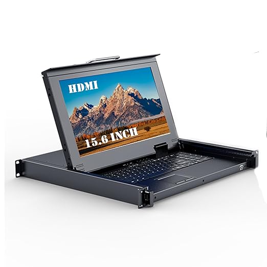 MT-VIKI 8 Port KVM HDMI Switch w/15.6'' LCD Monitor, Fit 1U 19" Rack 600-800mm by MT-VIKI