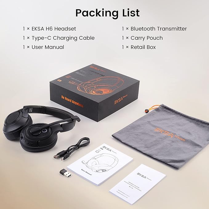 EKSA Wireless Headset with Mic for Work - Image 9