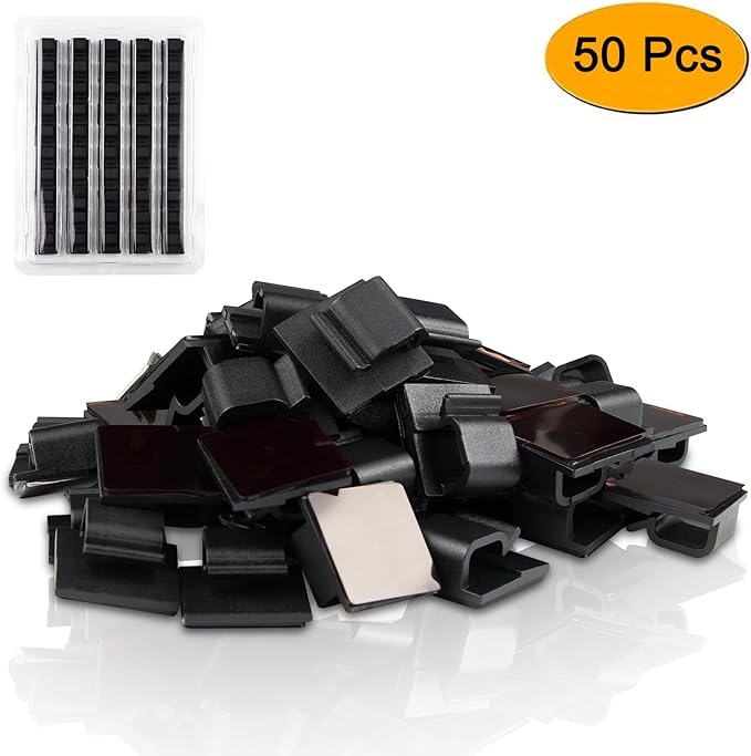 SOULWIT 50 Pcs Self Adhesive Cable Management Clips, Cable Organizers Sticky - Image 2