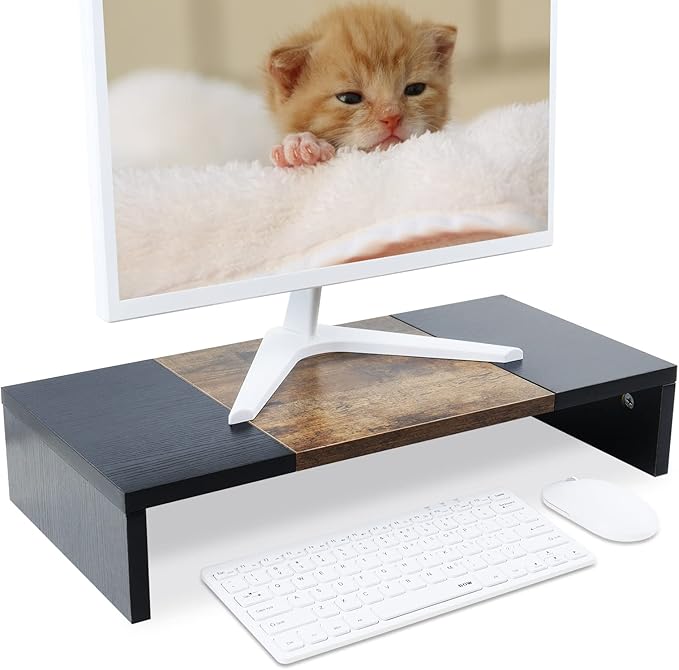 TEAMIX 20 inch Monitor Riser, Sturdy Wood Desktop Riser - Image 6
