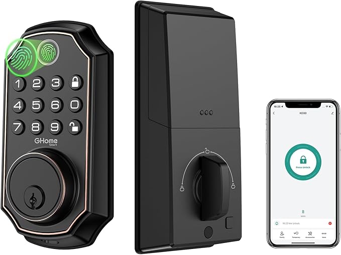 GHome Smart Door Lock KD30, Fingerprint Smart Deadbolt by GhomeSmart