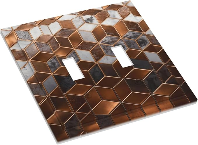 Bvtewkhz Brown Abstract Luxury Modern Geometric Cubic Marble 2 Gang Double - Image 3