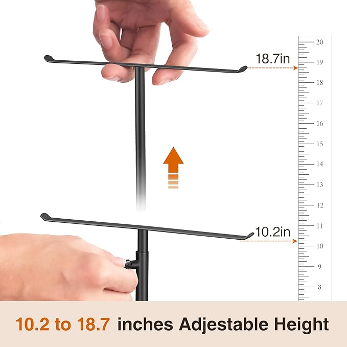 Josmimic Black Necklace Holder Jewelry Organizer Stand – Adjustable Height - Image 9