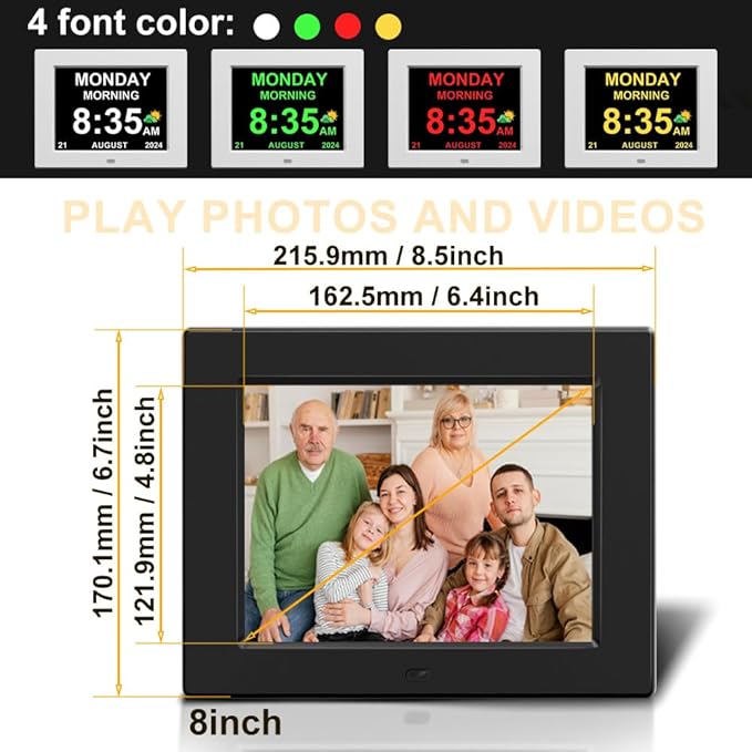8‘’ Digital Calendar Day Clock, Gifts - Image 3