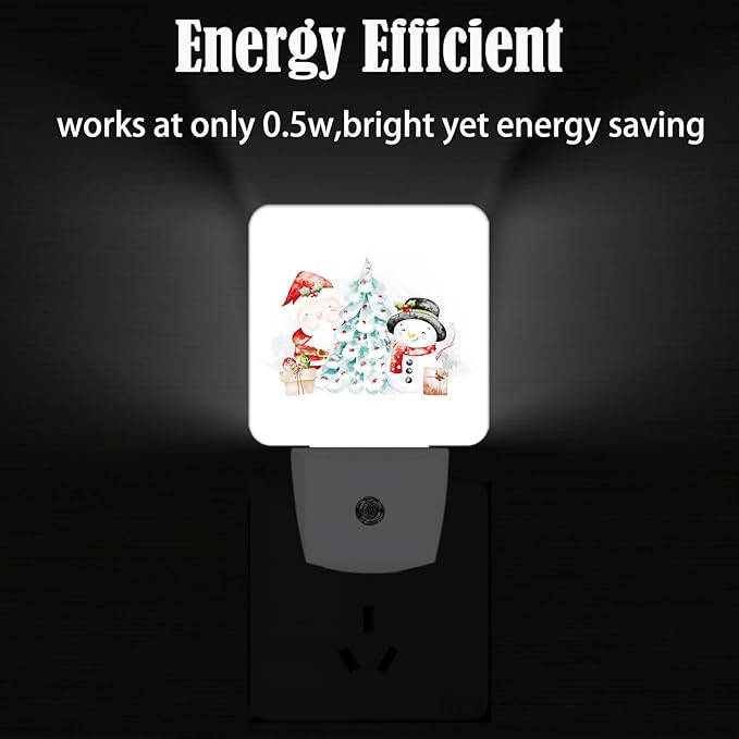 FSHVQKD Santa Claus and Snowman Night Light, Plug-in Nightlights Auto Sensor - Image 4