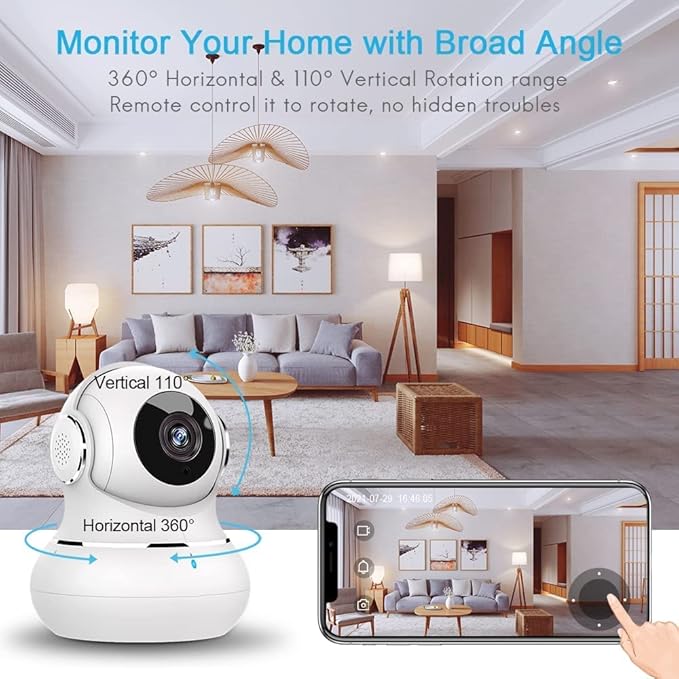 litokam Indoor Security Camera 4 Pack, 360° WiFi Cameras - Image 2