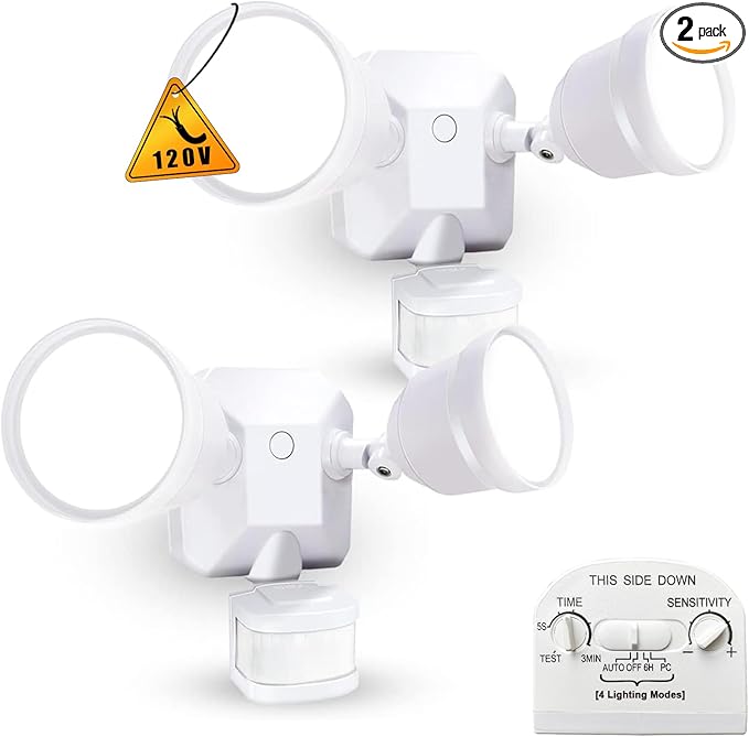 EMANER Motion Sensor Outdoor Lights, Dusk to Dawn Porch Flood Light 5000K by EMANER%C2%AE