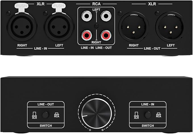 Y.D.F RCA and XLR Selector Switch Boxes, 2-in-1-Out RCA/XLR Speaker Switcher - Image 2