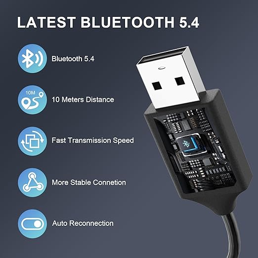 AUX Bluetooth 5.4 Receiver, Auxiliary Audio to Bluetooth 5.4 Adapter, 3.5mm - Image 5