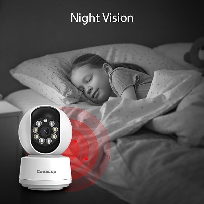 Smart Security Camera, 1080p Home Security Camera, Pan & Tilt 2.4Ghz Indoor IP - Image 3