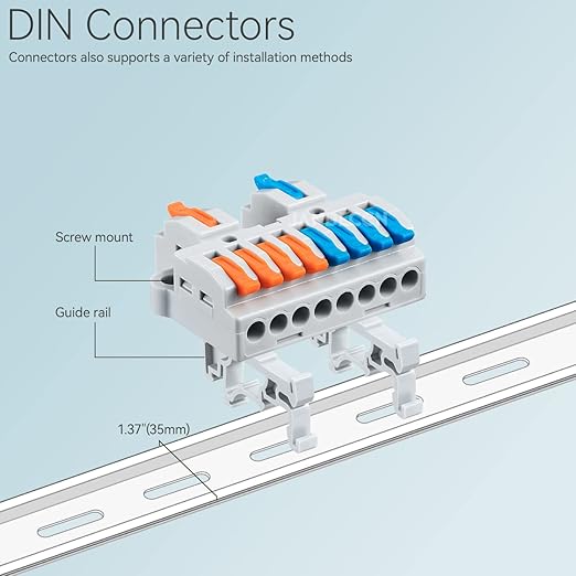 JANDECCN 6pcs DIN Rail Terminal Blocks, DIY Splicing Wire Connectors - Image 3