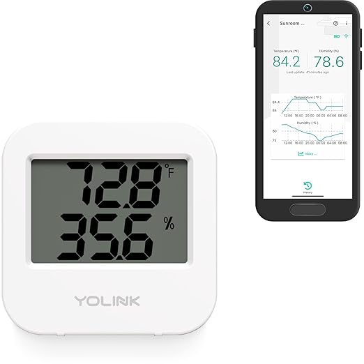 YoLink Smart Wireless Temperature & Humidity Sensor, Wide Temp Range by YoLink