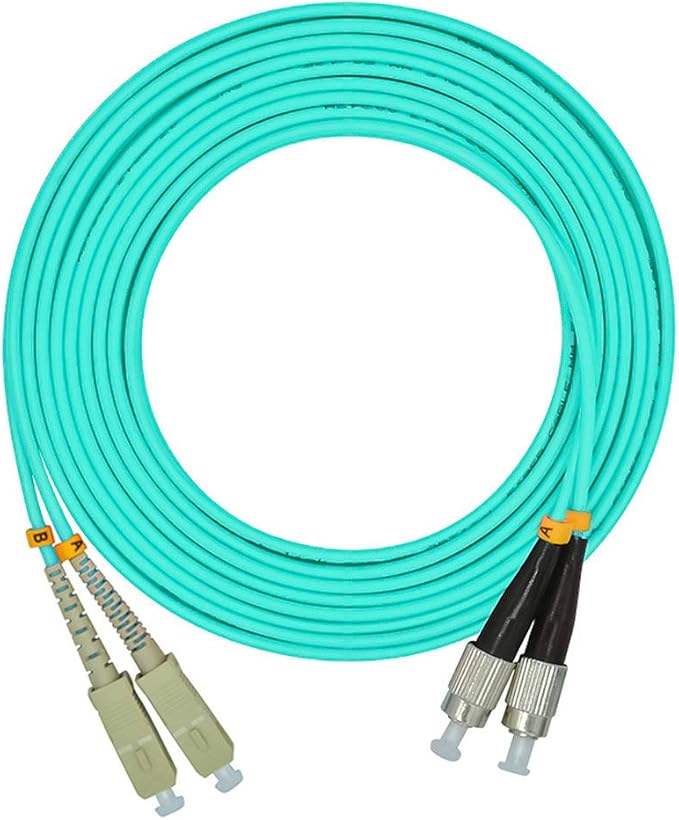Jeirdus 2Meters 6ft SC to FC Duplex 50/125 10G OM3 Multi-Mode Fiber Optic Cable by Jeirdus