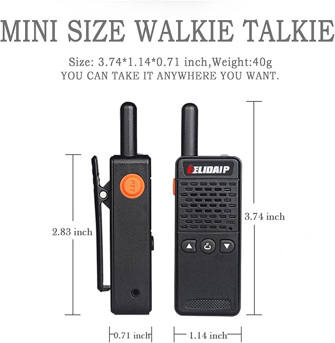ELIDAIP T-M2 Ultra Mini Walkie Talkies, Rechargeable Two Way Radios Long Range - Image 3