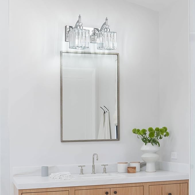 BBLLWJ Modern Bathroom Vanity Light 2-Light Chrome Crystal Light Fixtures Over - Image 7