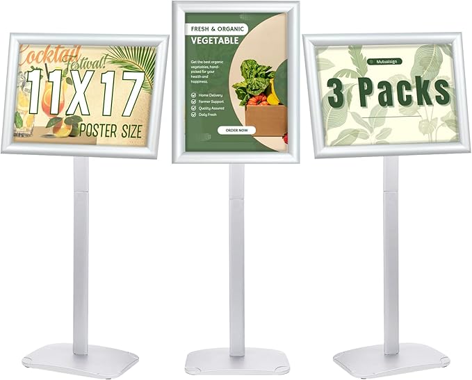 Mutualsign 3Pcs Heavy Duty Pedestal Sign Holder by Mutualsign