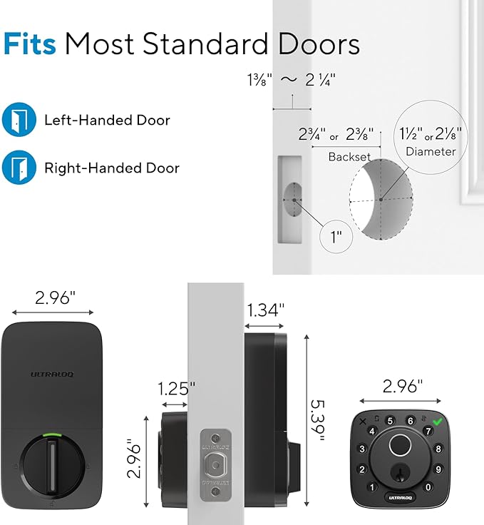 ULTRALOQ Bolt Fingerprint WiFi Smart Lock, Works - Image 9
