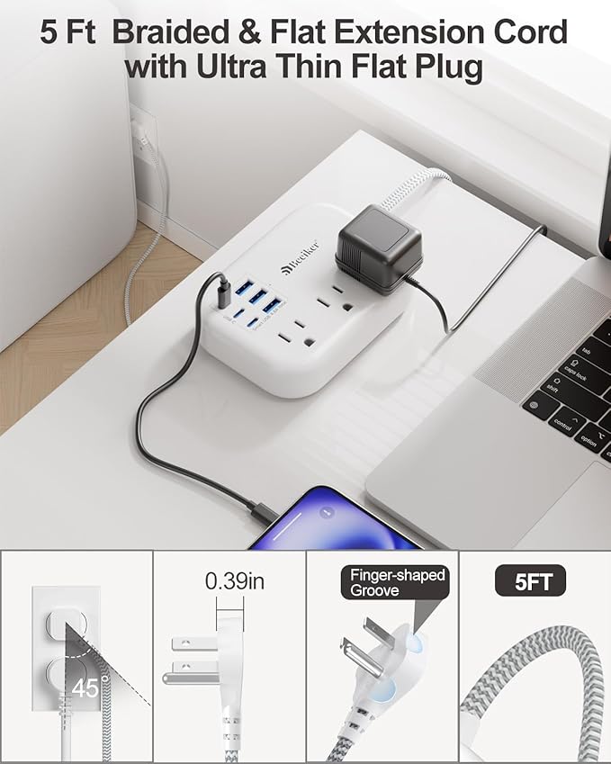 6 USB Power Strip- Travel Power Strip - Image 5