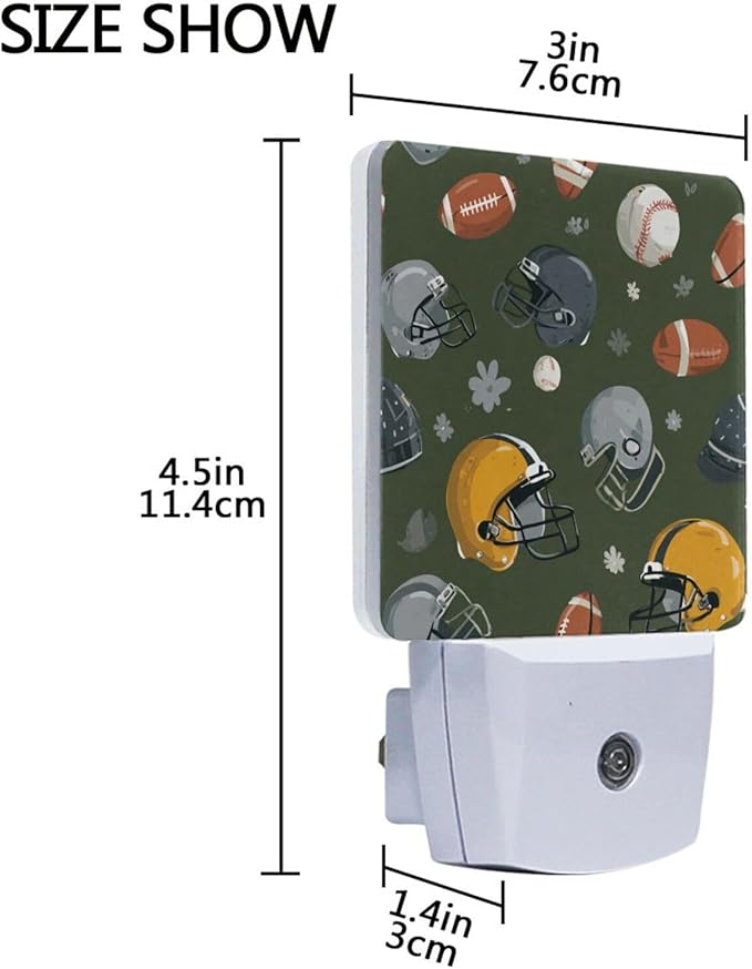 Pigsaly Led Night Light Football Helmets Balls Baseball Night Light Plug in - Image 3