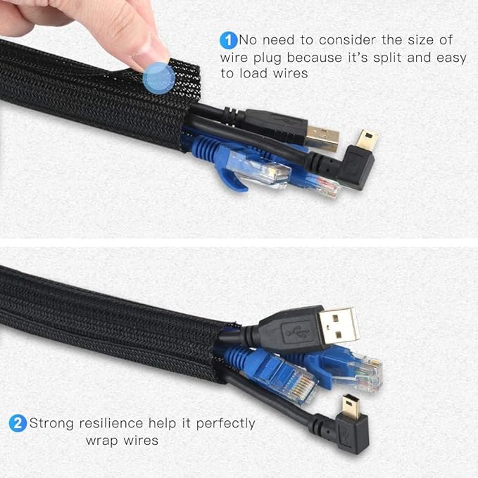 AGPTEK Cable Sleeve Cover, 6.6ft - Image 3