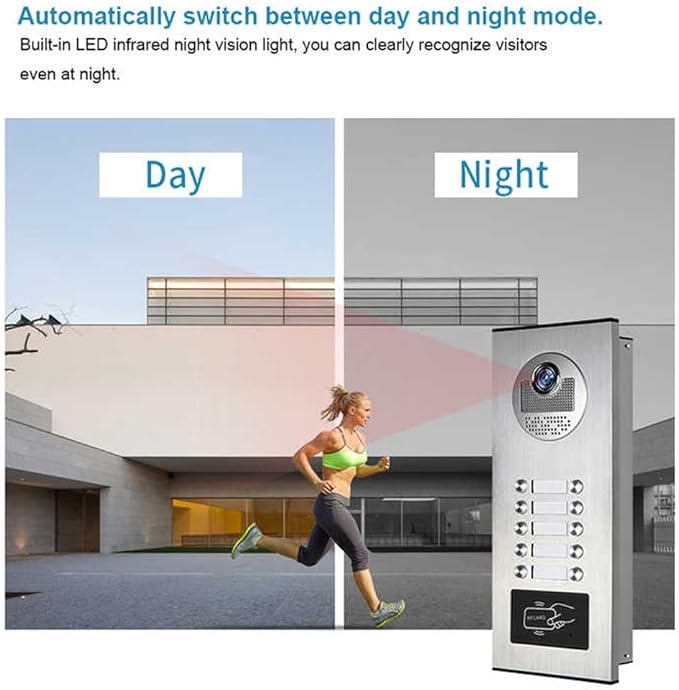 Wired Video Multifamily Apartment Intercom System, 2/3/4/6/8/10/12 Units 7 inch - Image 3