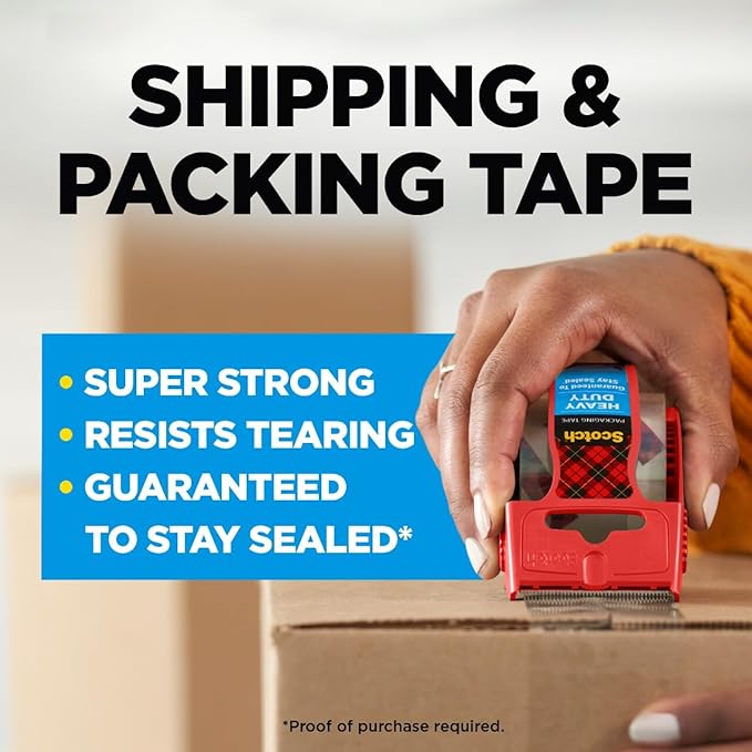 Scotch Heavy Duty Packaging Tape, 2 Inches x 800 Inches - Image 2