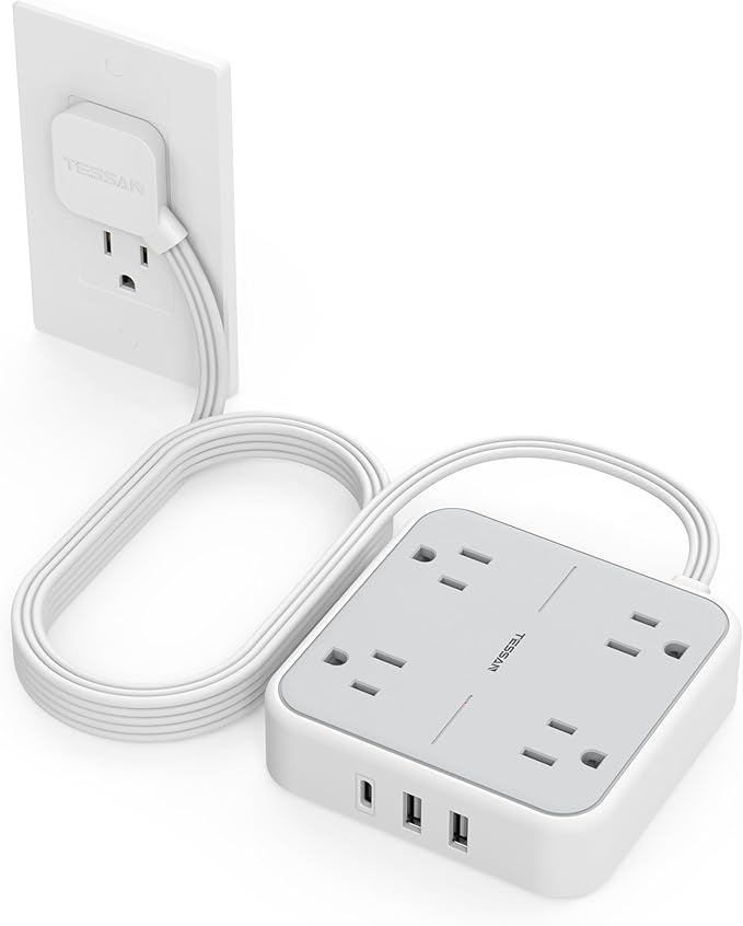 Extension Cord 10 ft, TESSAN Surge Protector Power Strip Long Cord by TESSAN