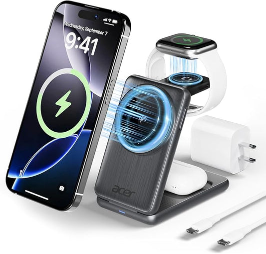 Acer 3 in 1 Charging Station for iPhone, Wireless Charger Stand, 15W Fast by Acer