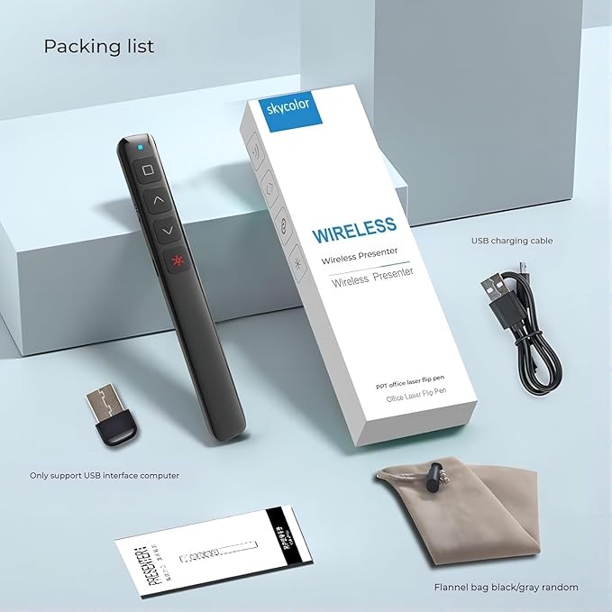 Wireless Presenter, 2.4GHz USB Control Presentation PPT PowerPoint Clicker - Image 7