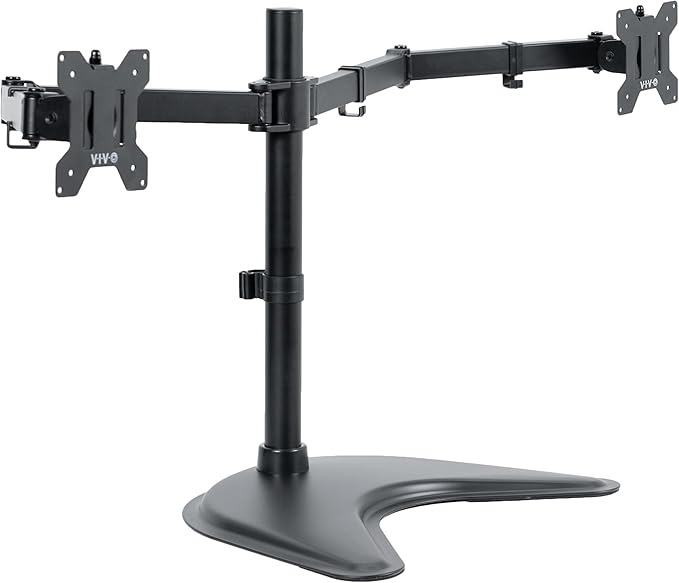 VIVO Dual Ultrawide Monitor Mount, Free-Standing Desk Stand by VIVO