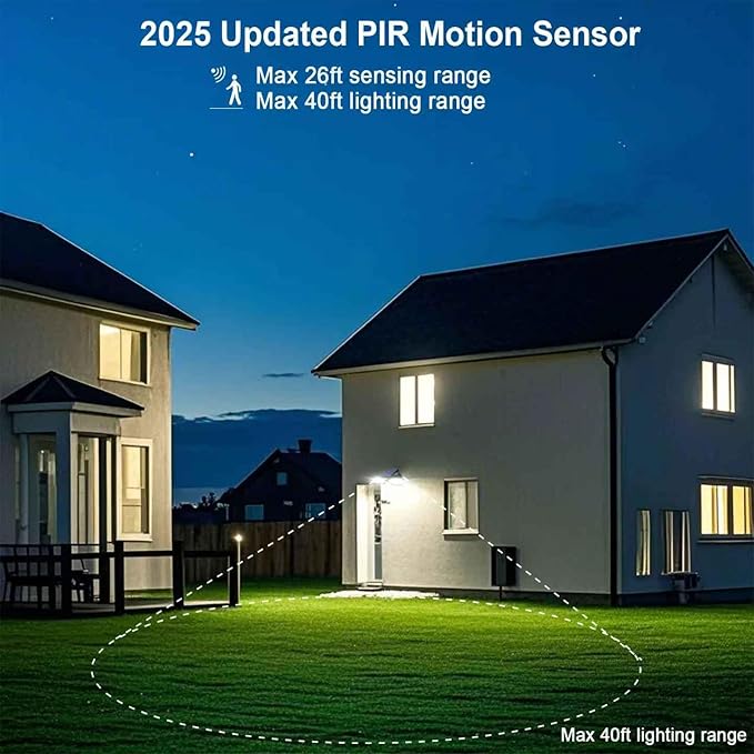 EMANER Motion Lights Solar Powered, Outdoor Solar Flood Lights, Stay On or - Image 7