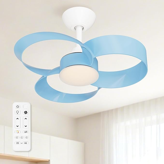 FANX 22 Inch Ceiling Fan with Light and Remote, Quiet DC Motor, Dimmable LED by FANX