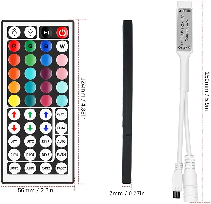 44 Key LED Strip Light Remote Controller, IR Wireless Dimmer - Image 4