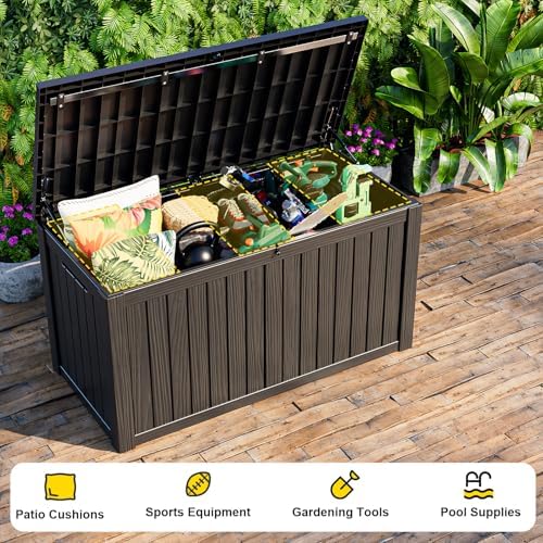 easyup 180 gal waterproof outdoor storage box uv showing dimensions