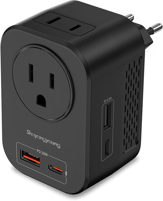 Shayangyoung 220V to 110V 20W PD Voltage Converter US to Europe International by Shayangyoung