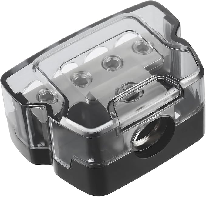 BOJACK 4 Way Power Distribution Connecting Block 1x0/2/4 Gauge Input 2x4/8 by BOJACK