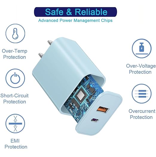 USB C Wall Charger Block, AirPods-Blue - Image 3