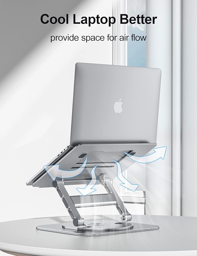 MCHOSE Laptop Stand with 360° Rotating Base, Foldable Adjustable Computer Holder - Image 5