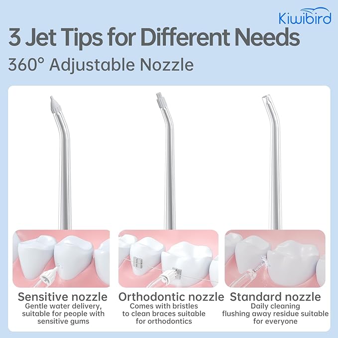 KIWIBIRD Mini Water Flosser for Travel, Ultra-Portable Cordless Oral Irrigator - Image 8