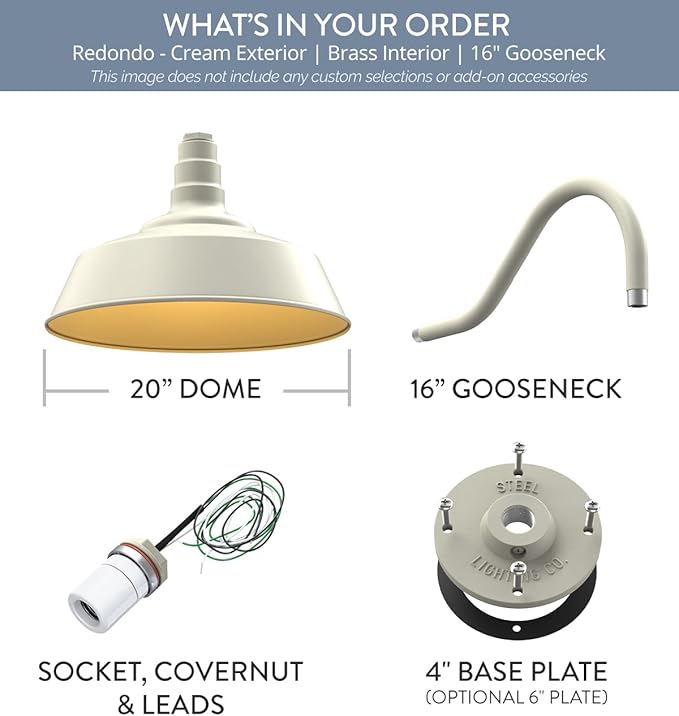 Steel Lighting Co. Large Outdoor Barn Light | Gooseneck Light Fixture | Made in - Image 8