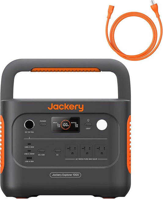 Jackery Explorer 1000 v2 Portable Power Station, 1070Wh LiFePO4 Battery by JackeryInc