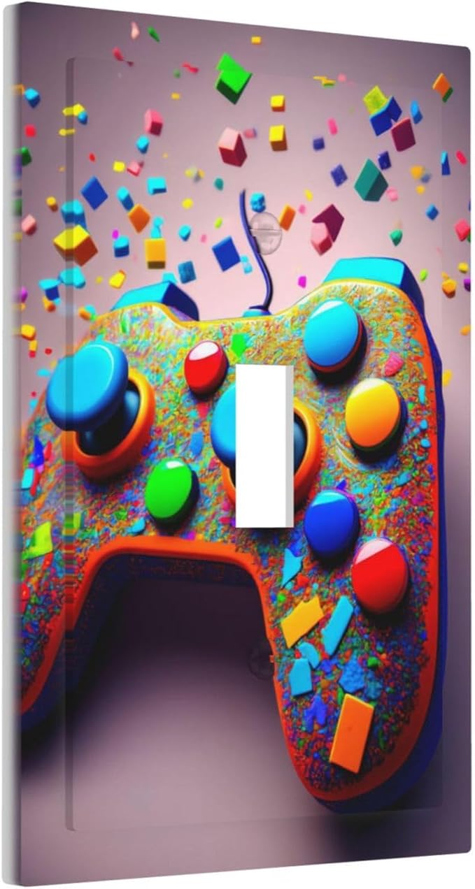 Bvtewkhz Videos Game Controller 1 Gang Single Toggle Decorative Light Switch - Image 2