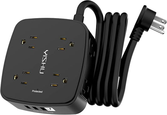 6 Ft Surge Protector Power Strip by YISHU